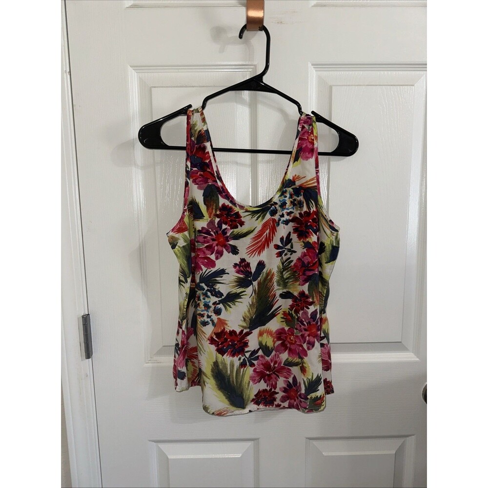 Gap Multicolor Tropical Floral Scoop Neck Tank Top Sleeveless Women's S Rayon